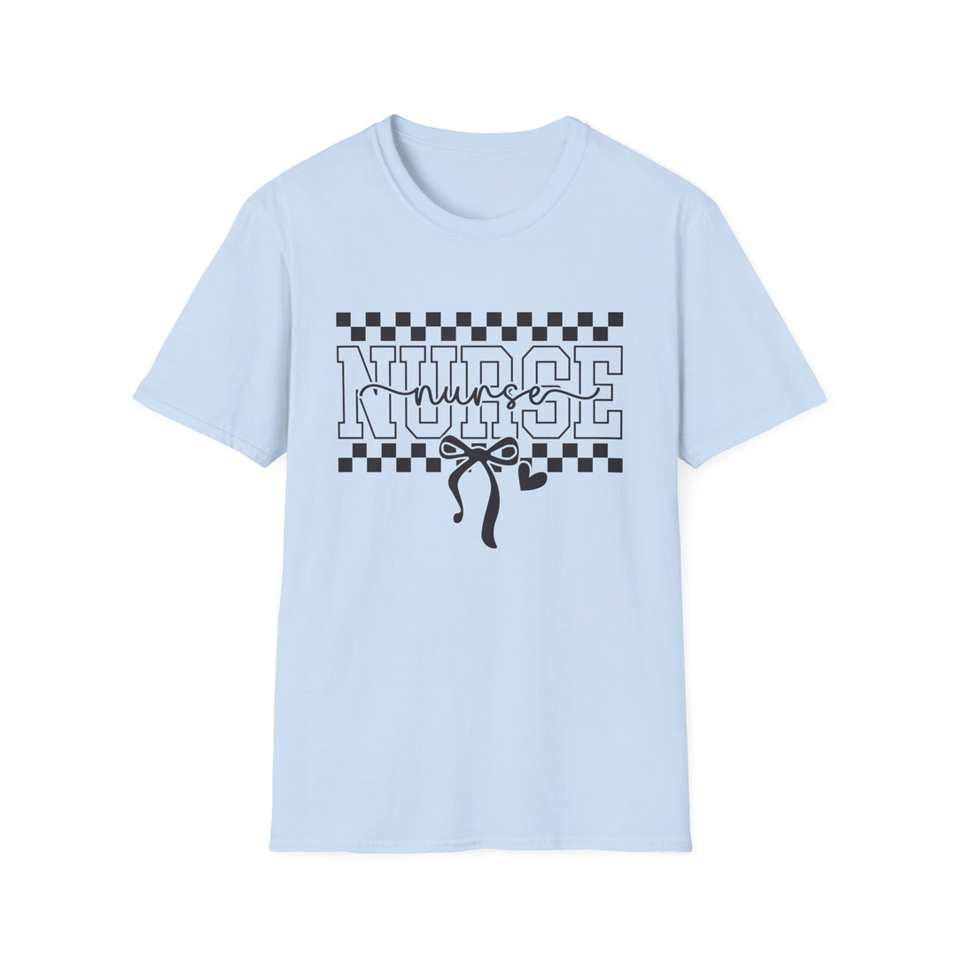 Nurse Ribbon Checkerboard T-Shirt — Nursing Gift Tee