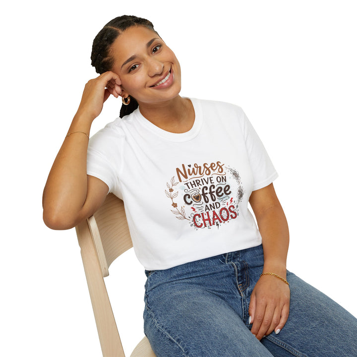 Nurses Thrive on Coffee and Chaos T-Shirt