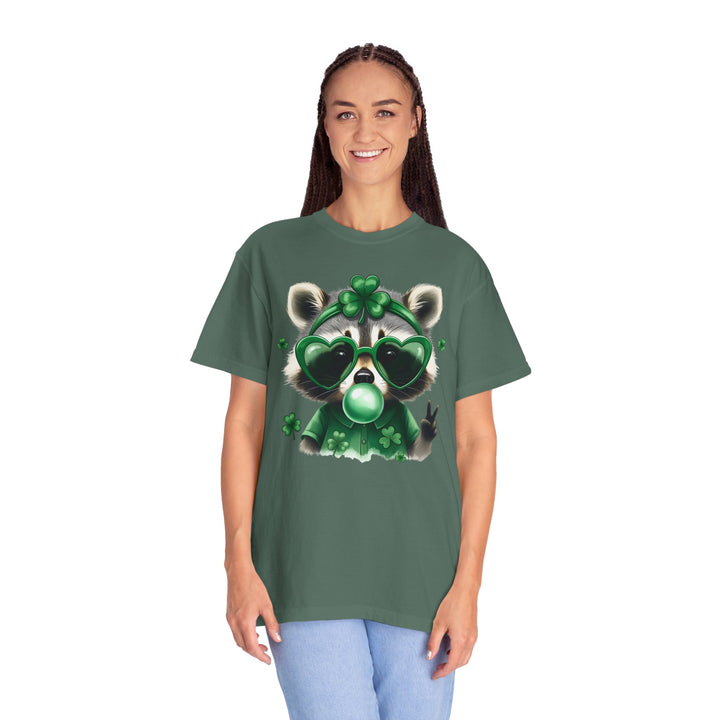 Nurse Raccoon T-Shirt — Cute Lucky Shamrock Bubble Gum Tee