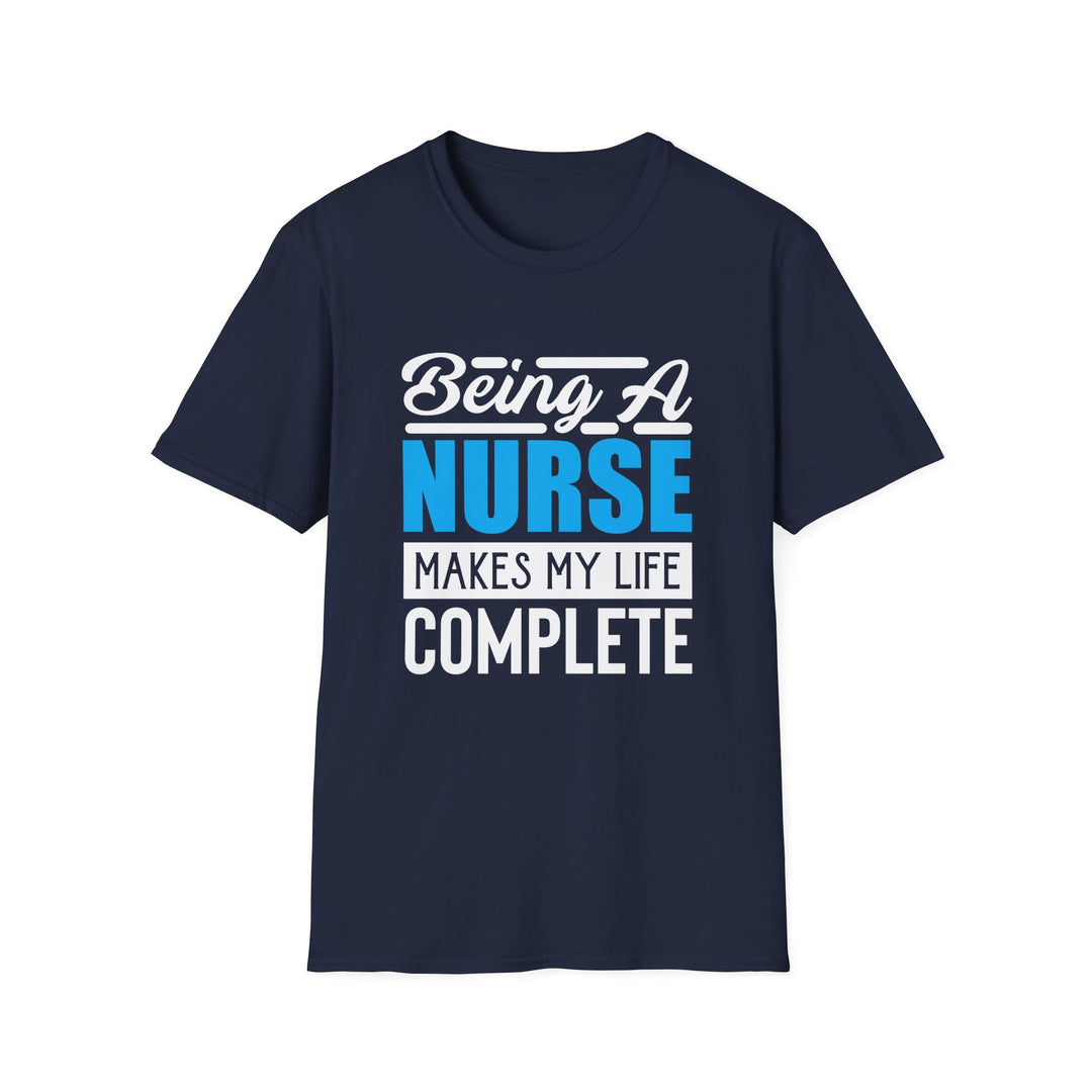 Nurse Graphic T-Shirt — Bold Blue 'NURSE' Work Tee for Healthcare Professionals