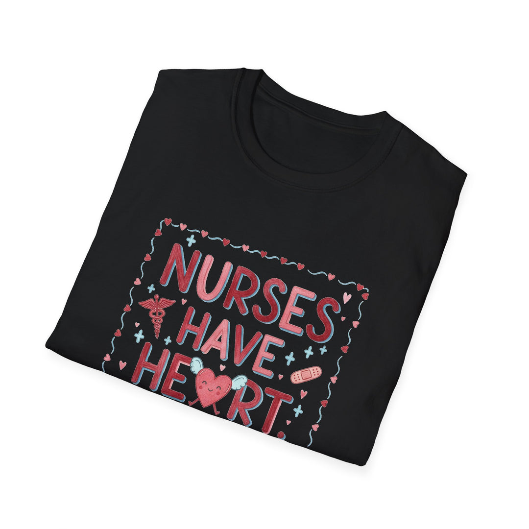 Nurse T-Shirt — "Nurses Have Heart" Heartbeat Nursing Tee