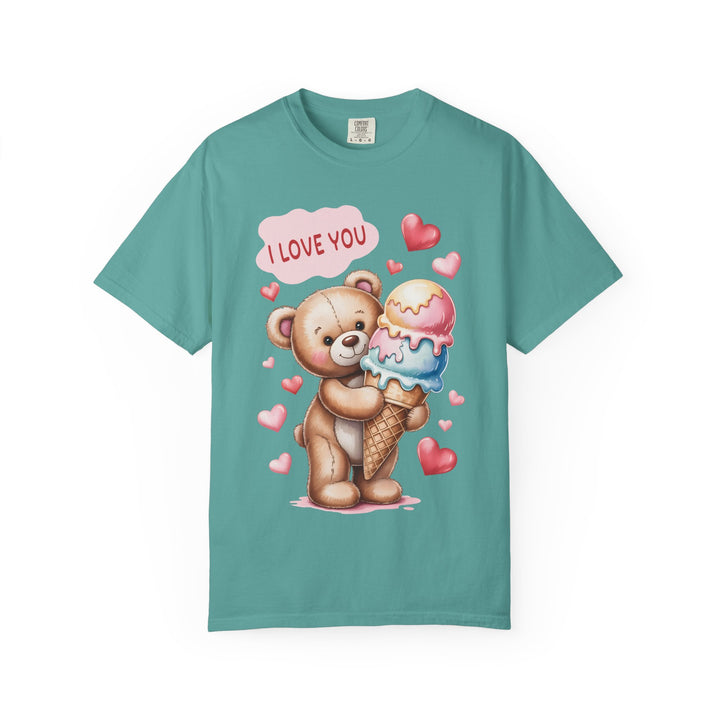Cute Teddy Bear "I Love You" Ice Cream Valentine T-Shirt