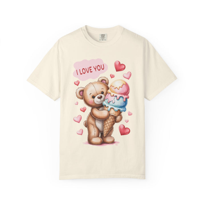 Cute Teddy Bear "I Love You" Ice Cream Valentine T-Shirt