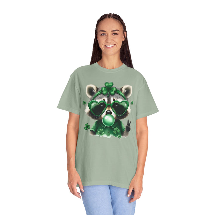 Nurse Raccoon T-Shirt — Cute Lucky Shamrock Bubble Gum Tee