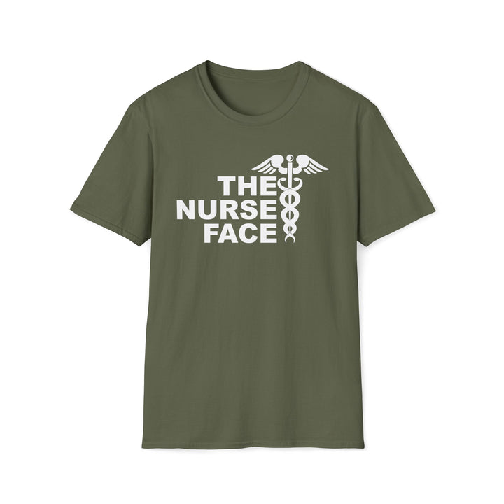 Nurse Face T-Shirt — Caduceus Medical Humor Tee for Nurses