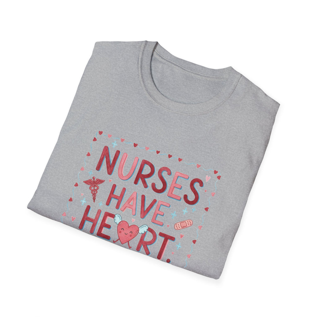 Nurse T-Shirt — "Nurses Have Heart" Heartbeat Nursing Tee