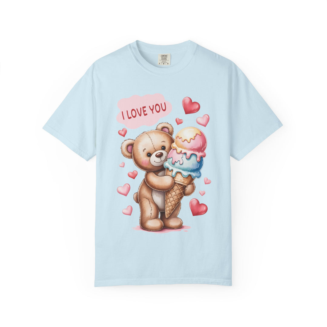 Cute Teddy Bear "I Love You" Ice Cream Valentine T-Shirt