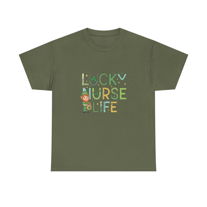 Nurse Tee — “Lucky Nurse Life” Shamrock Healthcare Shirt
