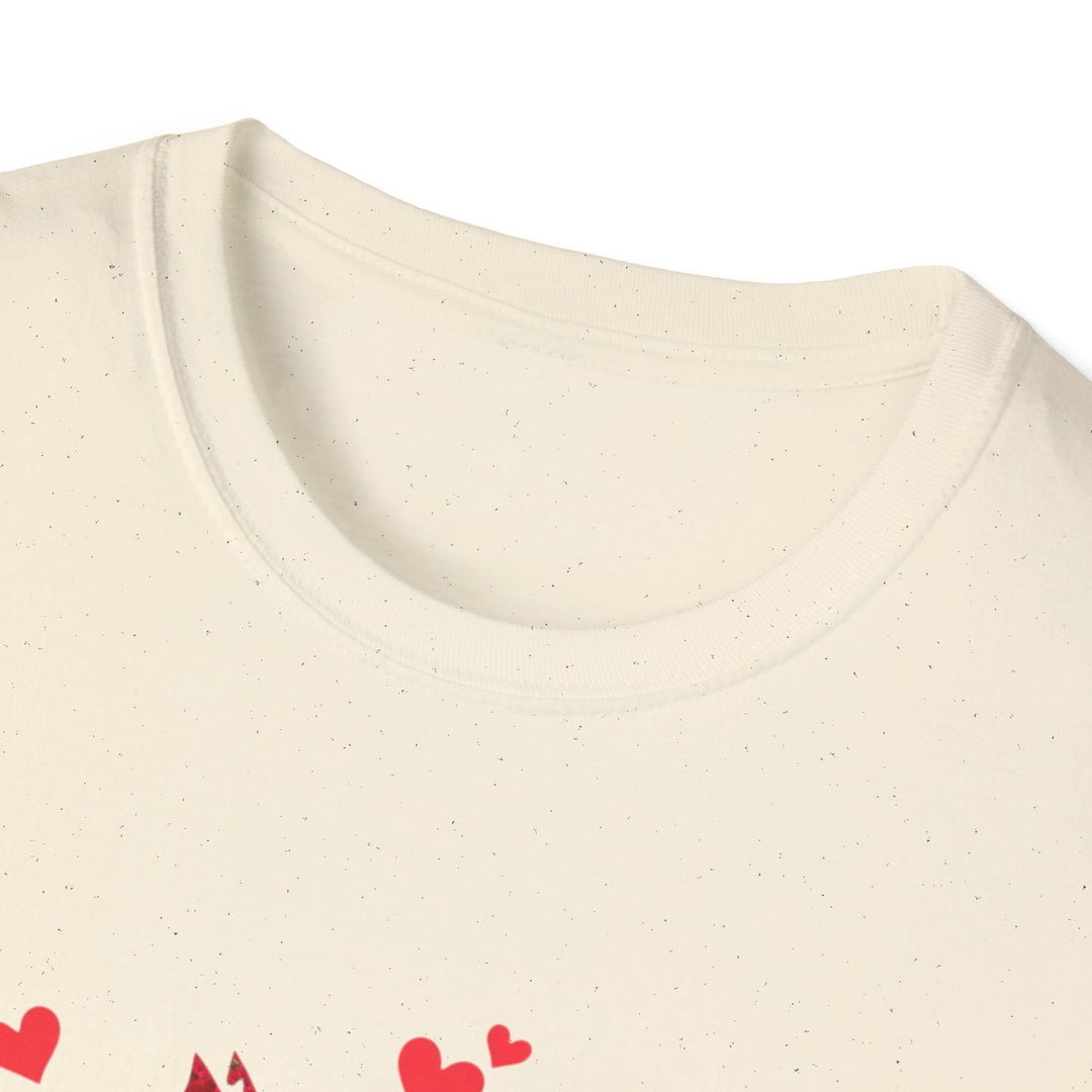 Valentine Cat T-Shirt — Red Floral Cat Silhouette with Hearts