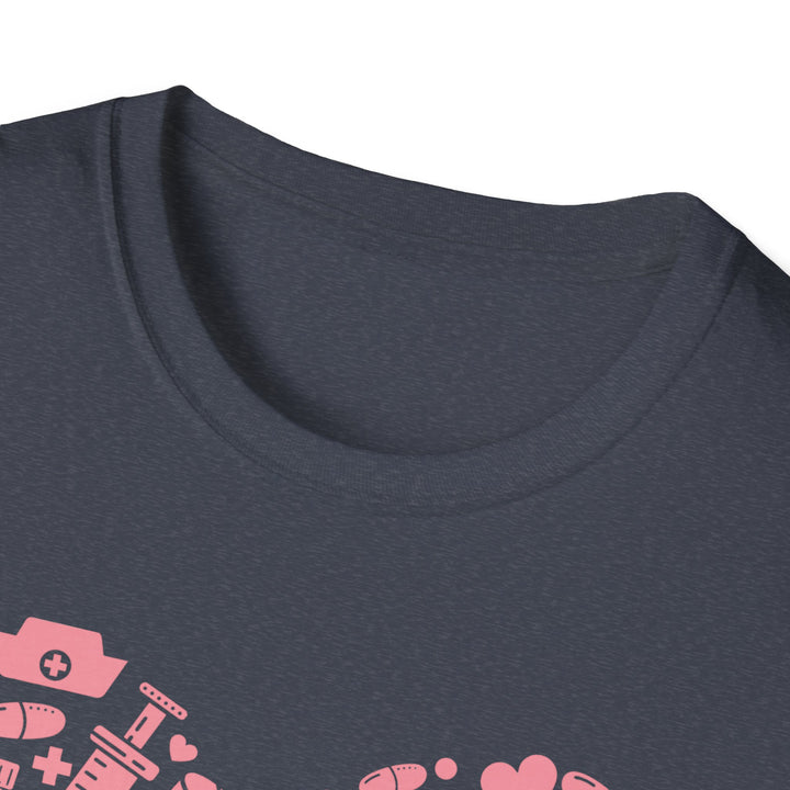 Heart Icon Pattern T-Shirt — Pink Valentine Love Graphic Tee