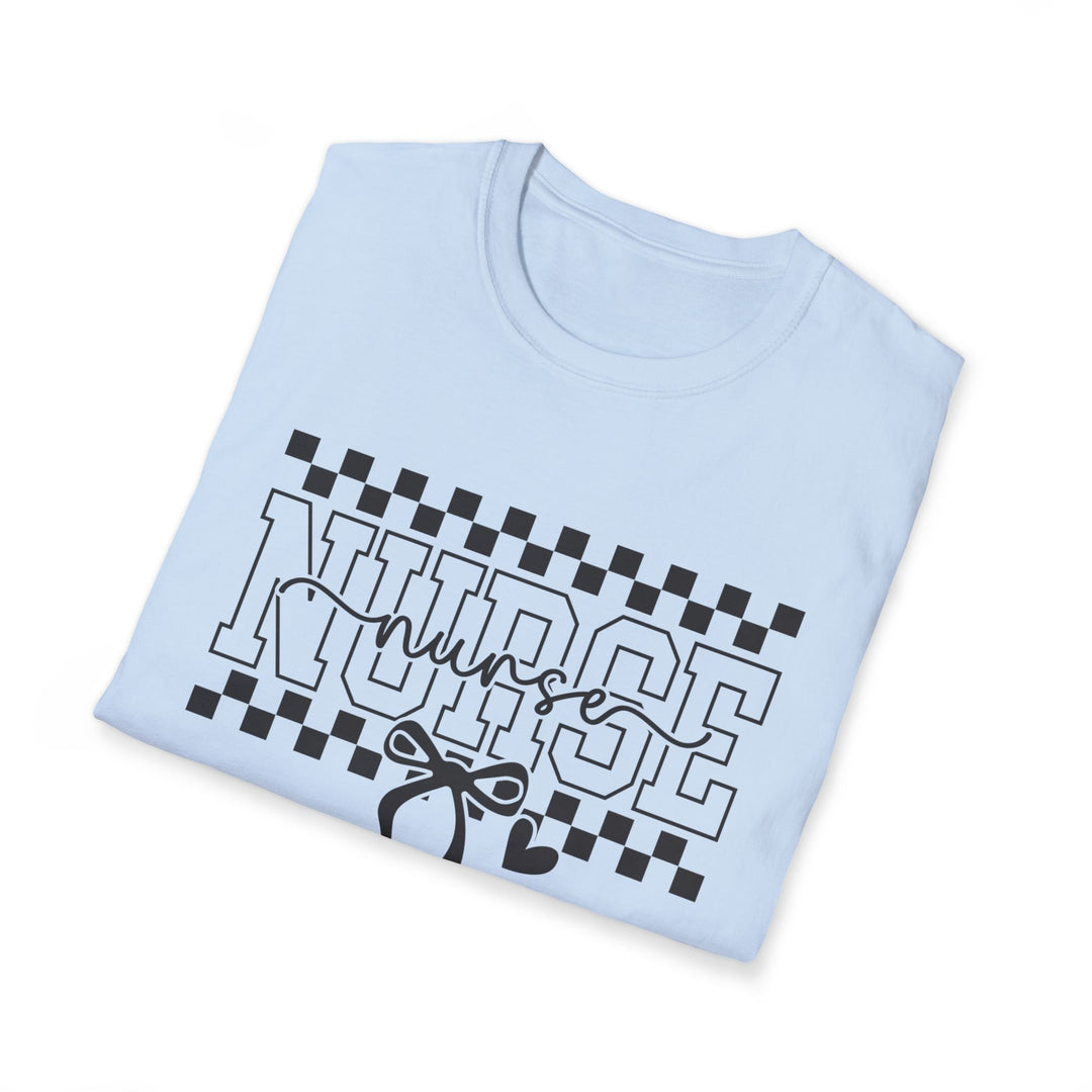 Nurse Ribbon Checkerboard T-Shirt — Nursing Gift Tee