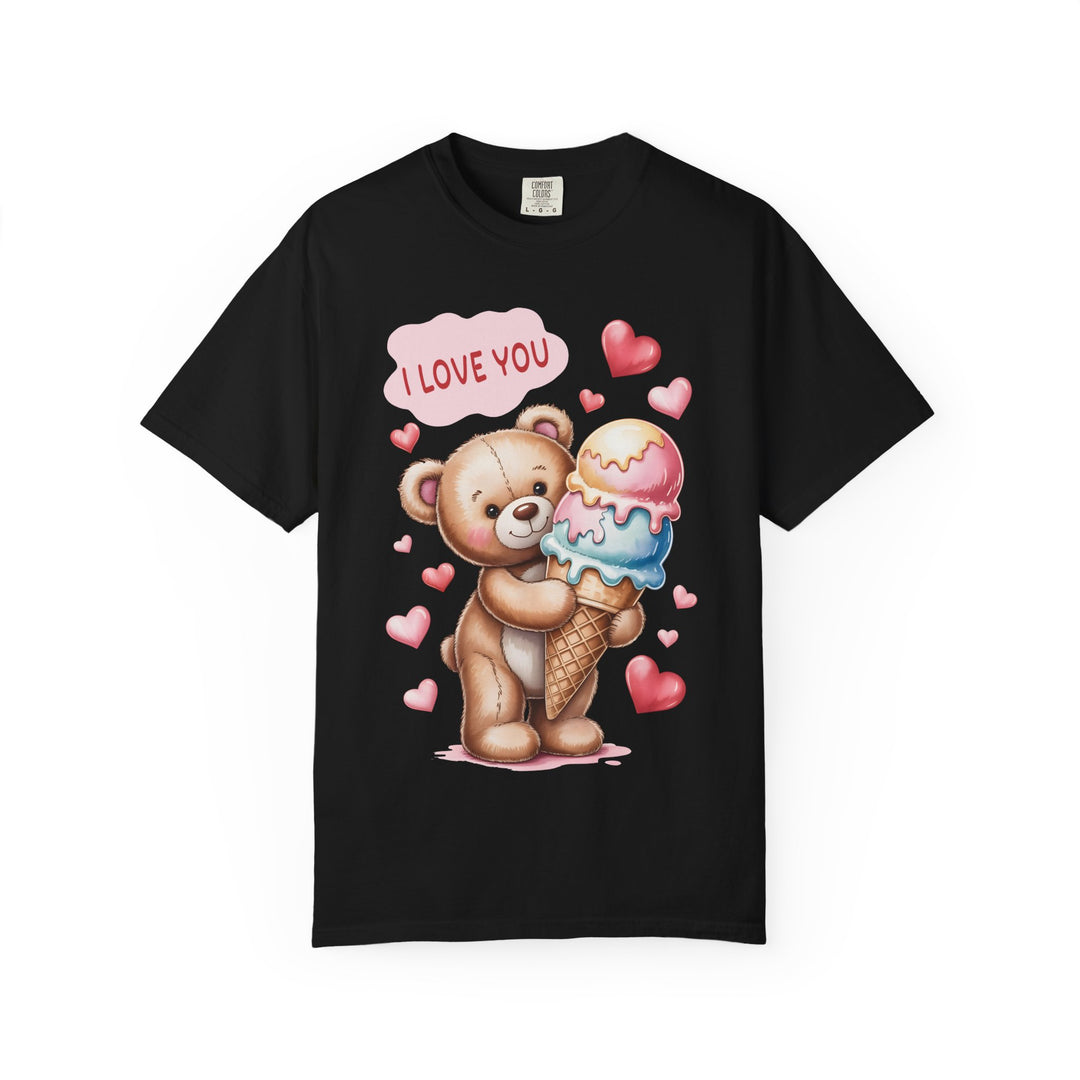 Cute Teddy Bear "I Love You" Ice Cream Valentine T-Shirt