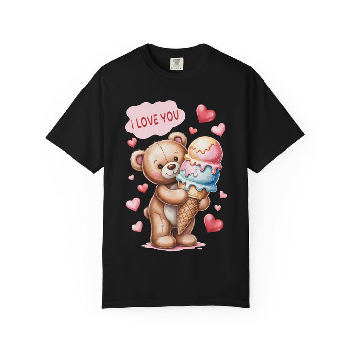 Cute Teddy Bear "I Love You" Ice Cream Valentine T-Shirt