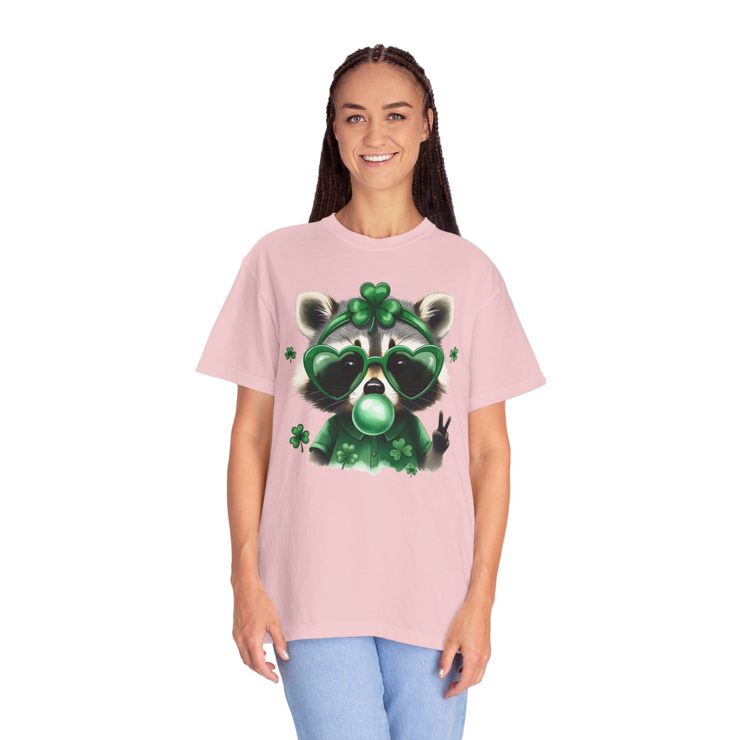 Nurse Raccoon T-Shirt — Cute Lucky Shamrock Bubble Gum Tee