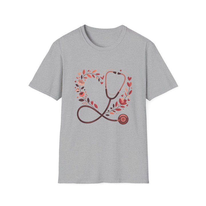 Nurse Heart Stethoscope T-Shirt — Floral Medical Appreciation Tee