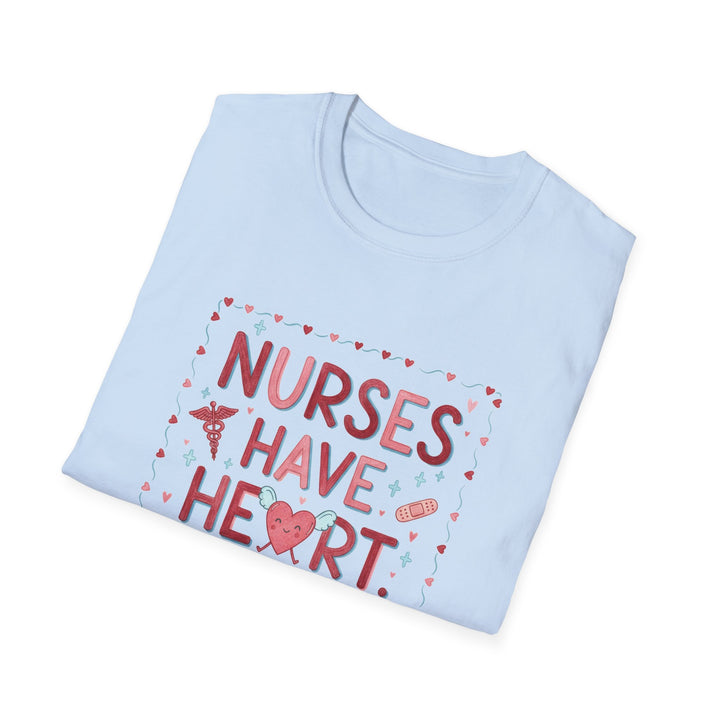 Nurse T-Shirt — "Nurses Have Heart" Heartbeat Nursing Tee