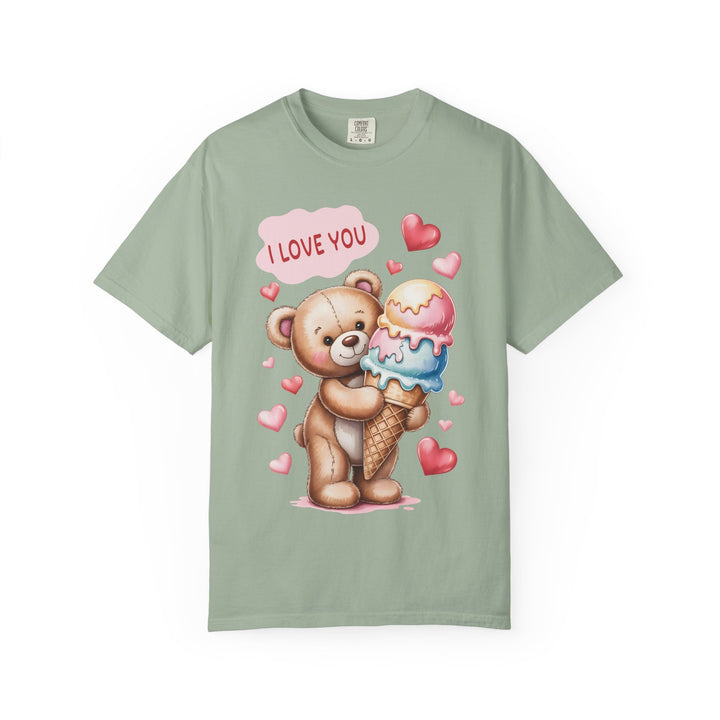 Cute Teddy Bear "I Love You" Ice Cream Valentine T-Shirt