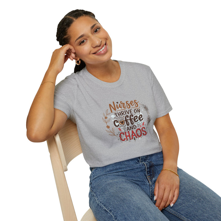 Nurses Thrive on Coffee and Chaos T-Shirt