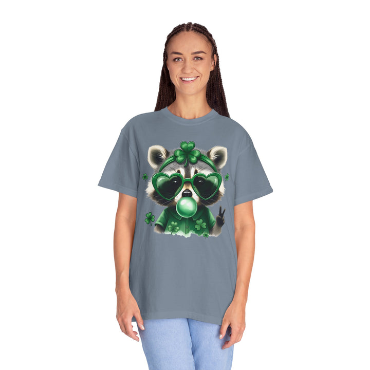 Nurse Raccoon T-Shirt — Cute Lucky Shamrock Bubble Gum Tee