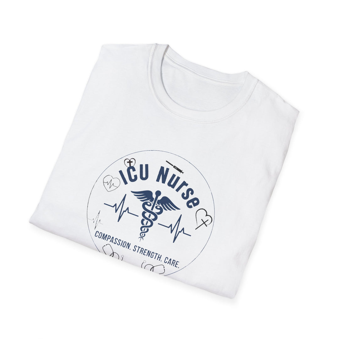 ICU Nurse T-Shirt – Compassion Strength Care Graphic Tee