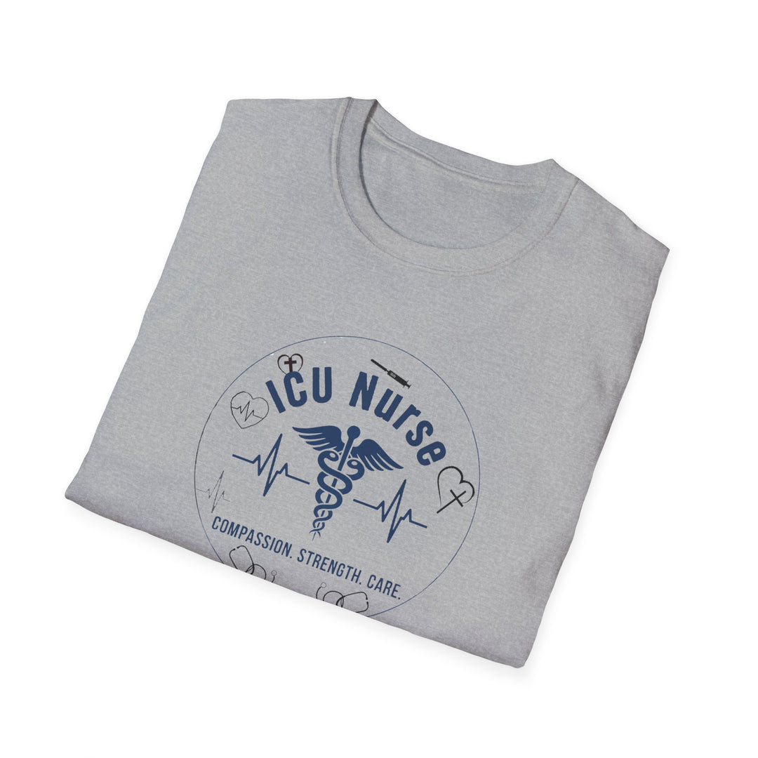 ICU Nurse T-Shirt – Compassion Strength Care Graphic Tee