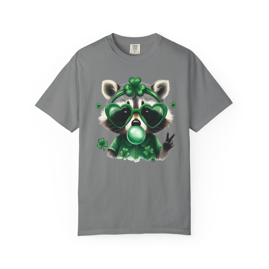 Nurse Raccoon T-Shirt — Cute Lucky Shamrock Bubble Gum Tee